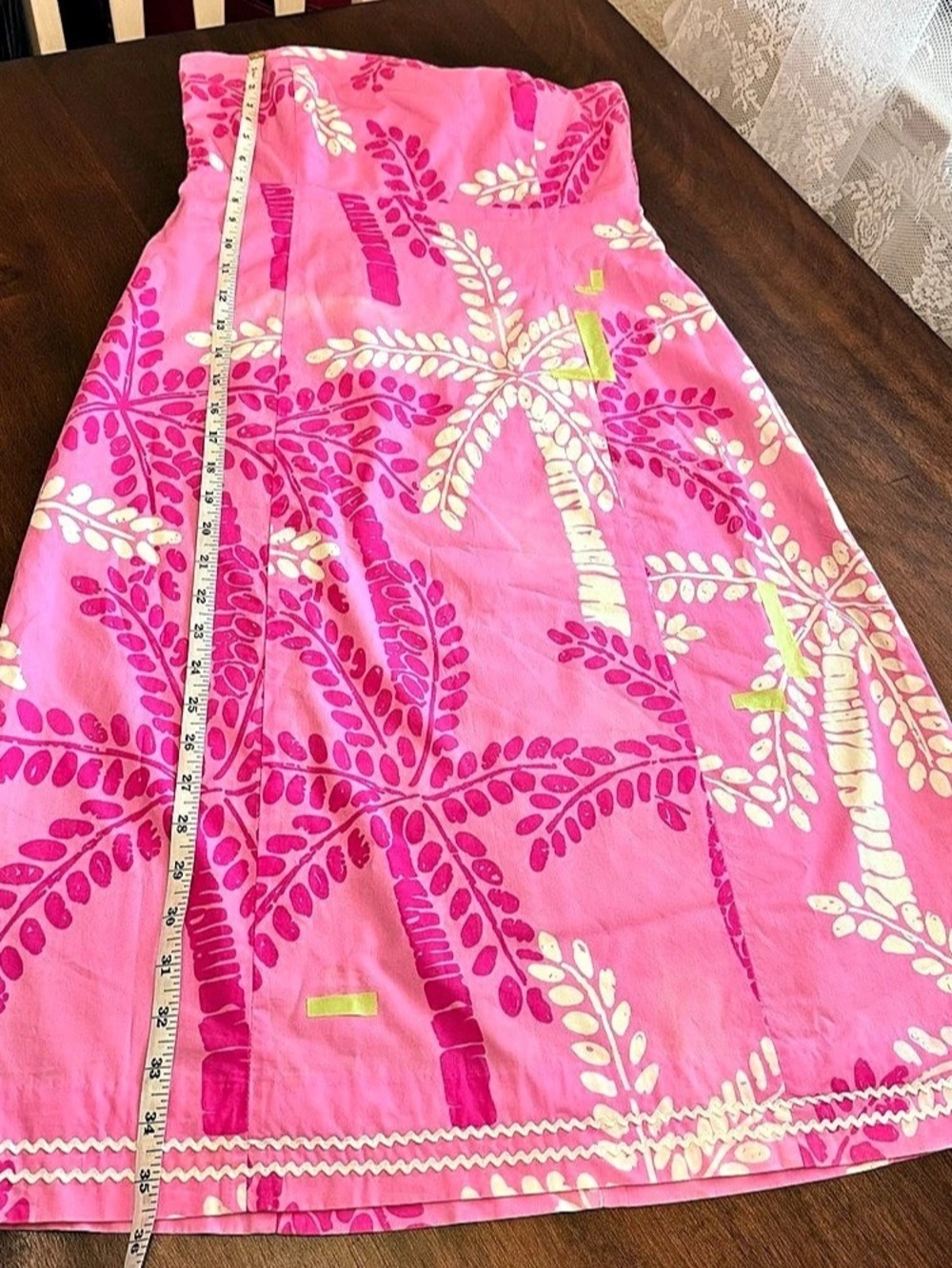 Vintage Lilly Pulitzer Size 10 Tropical Palm Trees Pink & White Printed Dress - Picture 6 of 10